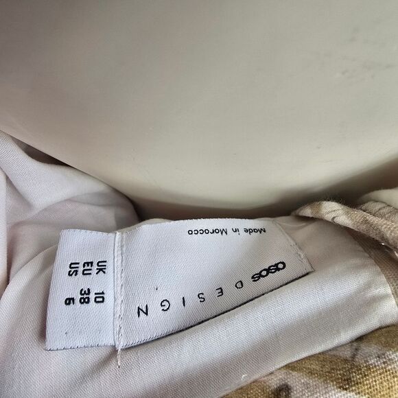 ASOS Orange Tan Puff Sleeve Mini Sundress R7 - Picture 5 of 5